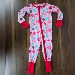 Little Sleepies Zippy Pink Sweet Valentine – 6–12 Months (Minor Flaw)